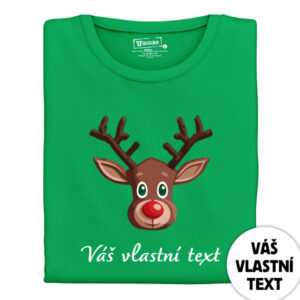 Pánské tričko s potiskem "Vánoční sobík - hnědý" s vlastním textem
